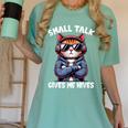 Anti Social Anxiety Mindfulness No Small Talk Introvert Cat Men Women Women's Comfort Colors T-Shirt Violet Anti Social Anxiety Mindfulness No Small Talk Introvert Cat Men Women Women's Comfort Colors T-Shirt Violet