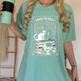Anti-Social Book-Club Cat Graphic Women's Comfort Colors T-Shirt Violet