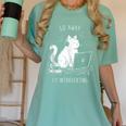 Antisocial Introvert Cat With Coffee On Computer Emo Goth Women's Comfort Colors T-Shirt Violet