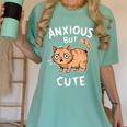 Anxious But Cute Anxiety Meme Cat Lover Introvert For Men Women Women's Comfort Colors T-Shirt Violet