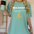 Bike-Trovert Bicycle Humor Definition Introvert Women's Comfort Colors T-Shirt Violet