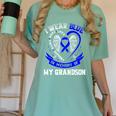 Blue In Memory Of Grandson Colon Cancer Awareness Shirts Premium Women's Comfort Colors T-Shirt Violet