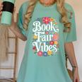 Book Fair Vibes Groovy 70s Retro School Librarian Women's Comfort Colors T-Shirt Violet Book Fair Vibes Groovy 70s Retro School Librarian Women's Comfort Colors T-Shirt Violet