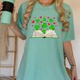 Book With Shamrocks Librarian Saint Patrick's Day Kids Women's Comfort Colors T-Shirt Violet