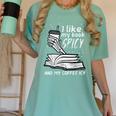 I Like My Book Spicy Read Reading Librarian Men Women Kids Women's Comfort Colors T-Shirt Violet