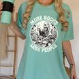 More Books Less People Introvert Skeleton Reading Women's Comfort Colors T-Shirt Violet
