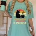 Cats Coffee & 3 People Tee Cute Font Introvert Humor Women's Comfort Colors T-Shirt Violet