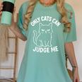 Only Cats Can Judge Me Sarcastic Cat Lover Introverts Women's Comfort Colors T-Shirt Violet