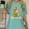 Christmas Books Make You Bright Librarian Teacher Book Lover Women's Comfort Colors T-Shirt Violet