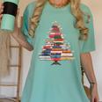 Christmas Tree Book Bookworm Women's Comfort Colors T-Shirt Violet