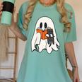 Cute Ghost Cat Reading Book Spooky Season Halloween Costume Women's Comfort Colors T-Shirt Violet