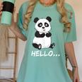 Cute Introvert Vibes – Panda Hello & Goodbye Women's Comfort Colors T-Shirt Violet