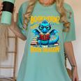 Dragon Bookworm Please I'm A Book Dragon Women's Comfort Colors T-Shirt Violet