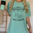 Easily Distracted By Cats And Books For Women Women's Comfort Colors T-Shirt Violet
