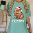 Ew People Capybara Christmas Lights Introvert Humor Women's Comfort Colors T-Shirt Violet