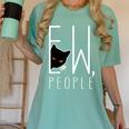 Ew People Cat Introvert Anti-Social Women's Comfort Colors T-Shirt Violet