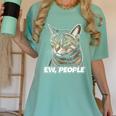 Ew People Cat Tabby Cat Antisocial Grumpy Introvert Women's Comfort Colors T-Shirt Violet