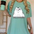 Ew People Introvert Sayings Sarcastic Cat Quote Women's Comfort Colors T-Shirt Violet