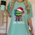 Ew People Meowy Cat Christmas Introvert Men Women Women's Comfort Colors T-Shirt Violet
