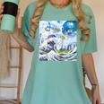 Frutiger Aero Aesthetic Tech Great Wave Of Kanagawa Fishes Raglan Baseball Tee Women's Comfort Colors T-Shirt Violet Frutiger Aero Aesthetic Tech Great Wave Of Kanagawa Fishes Raglan Baseball Tee Women's Comfort Colors T-Shirt Violet