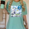 Frutiger Aero Aesthetic Tech Great Wave Of Kanagawa Fishes Women's Comfort Colors T-Shirt Violet Frutiger Aero Aesthetic Tech Great Wave Of Kanagawa Fishes Women's Comfort Colors T-Shirt Violet
