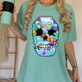 Frutiger Aero Aesthetic Tech Skull Computer Fishes Raglan Baseball Tee Women's Comfort Colors T-Shirt Violet