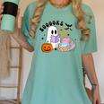 Ghost Reading Halloween Women Teacher Book Lover Women's Comfort Colors T-Shirt Violet
