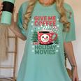 Give Me Coffee And Holiday Movies Introvert Christmas Women's Comfort Colors T-Shirt Violet Give Me Coffee And Holiday Movies Introvert Christmas Women's Comfort Colors T-Shirt Violet