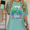 Green Teal Pink In Memory Of My Mom Metastatic Breast Cancer Women's Comfort Colors T-Shirt Violet Green Teal Pink In Memory Of My Mom Metastatic Breast Cancer Women's Comfort Colors T-Shirt Violet