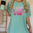 Groovy I Wear Pink In Memory Of My Aunt Breast Cancer Back Women's Comfort Colors T-Shirt Violet Groovy I Wear Pink In Memory Of My Aunt Breast Cancer Back Women's Comfort Colors T-Shirt Violet