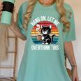 Hang On Let Me Overthink Cat Coffee Retro Introvert Women's Comfort Colors T-Shirt Violet