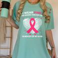 Heart I Wear Pink In Memory Of Nana Breast Cancer Awareness Women's Comfort Colors T-Shirt Violet