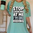 Humor For Introverts Stop Looking At Me I'm Hiding Graphic Women's Comfort Colors T-Shirt Violet Humor For Introverts Stop Looking At Me I'm Hiding Graphic Women's Comfort Colors T-Shirt Violet