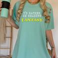 I'd Rather Be Reading Fantasy Epic Magic Book Lover Geek Women's Comfort Colors T-Shirt Violet