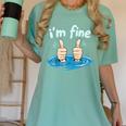 I'm Fine Drowning Thumbs Up Introvert Meme Humor Women's Comfort Colors T-Shirt Violet