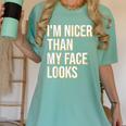 I'm Nicer Than My Face Looks Introverted Introverts Women's Comfort Colors T-Shirt Violet