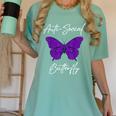 Introvert Antisocial Butterfly For Women Men Women's Comfort Colors T-Shirt Violet Introvert Antisocial Butterfly For Women Men Women's Comfort Colors T-Shirt Violet