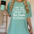 Introvert Antisocial I Can't Talk To You Today Humor Women's Comfort Colors T-Shirt Violet Introvert Antisocial I Can't Talk To You Today Humor Women's Comfort Colors T-Shirt Violet