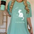 Introvert Cat With Coffee On Computer Antisocial Emo Goth Women's Comfort Colors T-Shirt Violet