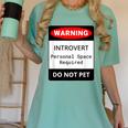 Introvert Warning Danger Do Not Pet Disturb Anti-Social Women's Comfort Colors T-Shirt Violet
