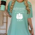 Introvert But Willing To Talk About Cats Women's Comfort Colors T-Shirt Violet Introvert But Willing To Talk About Cats Women's Comfort Colors T-Shirt Violet