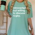 Introverted But Willing To Discuss Rugby Player Introverts Women's Comfort Colors T-Shirt Violet