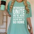 Introverts Unite We'Re Here We'Re Uncomfortable Women's Comfort Colors T-Shirt Violet
