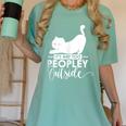 It's Way Too Peopley Outside Cute Cat Introvert Women's Comfort Colors T-Shirt Violet