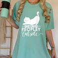 It's Way Too Peopley Outside Cute Cat Introvert Women's Comfort Colors T-Shirt Violet It's Way Too Peopley Outside Cute Cat Introvert Women's Comfort Colors T-Shirt Violet