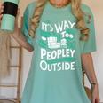 It's Way Too Peopley Outside Introvert Sarcastic Humor Women's Comfort Colors T-Shirt Violet It's Way Too Peopley Outside Introvert Sarcastic Humor Women's Comfort Colors T-Shirt Violet