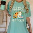 I Just Want To Read Books And Pet Cats Introvert Women's Comfort Colors T-Shirt Violet I Just Want To Read Books And Pet Cats Introvert Women's Comfort Colors T-Shirt Violet