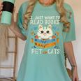 I Just Want To Read Books And Pet Cats Introvert Women's Comfort Colors T-Shirt Violet