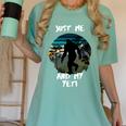 Just Me And My Yeti Retro Sunset Mountain Hiking Introvert Women's Comfort Colors T-Shirt Violet Just Me And My Yeti Retro Sunset Mountain Hiking Introvert Women's Comfort Colors T-Shirt Violet