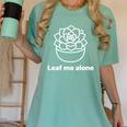 Leaf Me Alone Succulent Pun Introvert Humor Art Women's Comfort Colors T-Shirt Violet